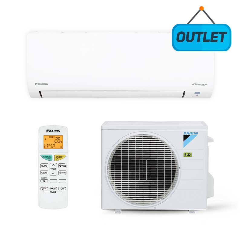 Ar Condicionado Split Hw Inverter Ecoswing Smart R-32 Daikin 9000 Btus Frio 220V Monofásico FTKP09Q5VL - Outlet