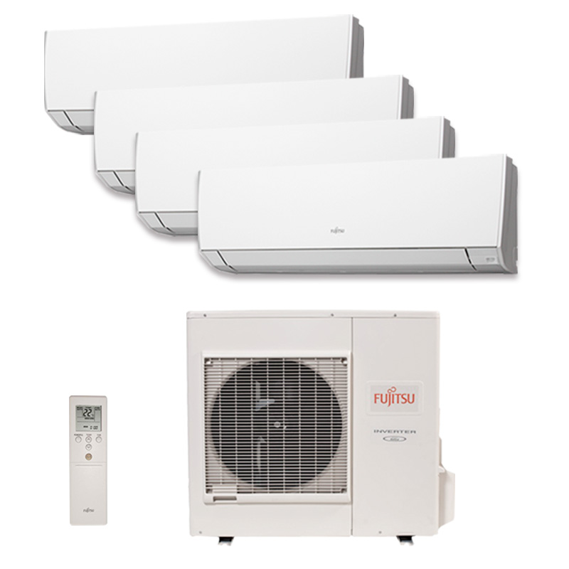 Ar Condicionado Multi Quadri Split Fujitsu Inverter 3X9000 + 1X12000 Btus Hw 220v Quente/Frio 1F AOBG30LAT4