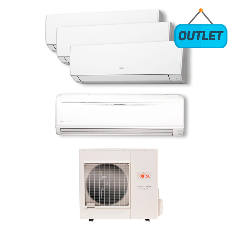 Ar Condicionado Multi Quadri Split Hw Inverter Fujitsu 3x9000 + 1x18000 Btus Quente/frio 220V Monofasico AOBG30LAT4  - OUTLET