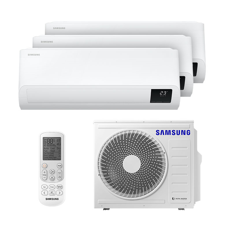 Ar Condicionado Multi Tri Split Inverter Samsung 3x9000 Btus Quente/frio 220V Monofasico AJ068TXJ3KH/EA Ar Condicionado Multi Tri Split Inverter Samsung 3x9000 Btus Quente/frio 220V Monofasico AJ068TXJ3KH/EA