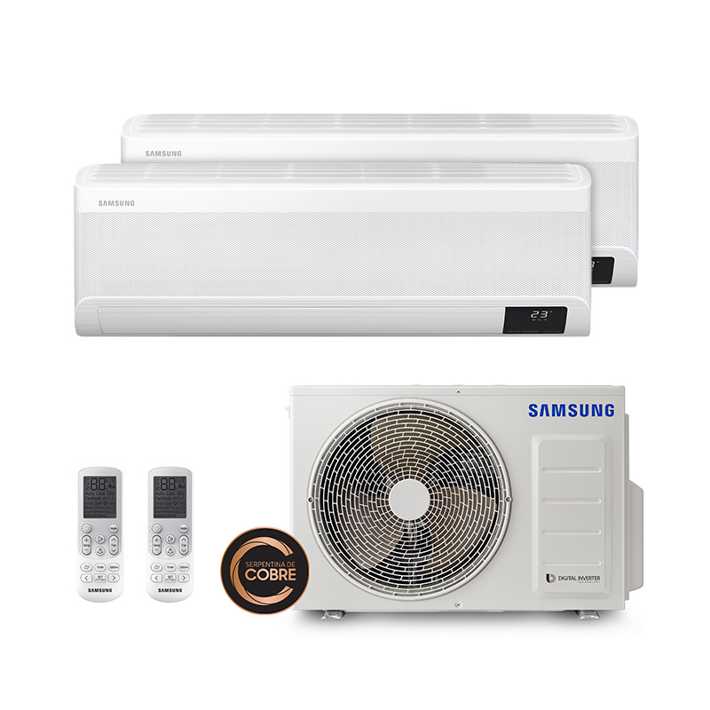 Ar Condicionado Multi Bi Split Inverter Samsung Windfree 18.000 Btus (1 Evap 9.000 e 1 Evap 12.000) Quente/Frio 220V Monofásico