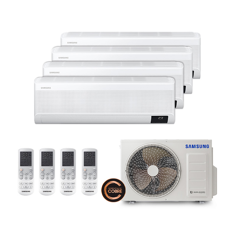 Ar Condicionado Multi Split Quadri Inverter Samsung Windfree 34.000 Btus (3x Evap 9.000 e 1 Evap 18.000) Quente/frio 220V Monofásico 