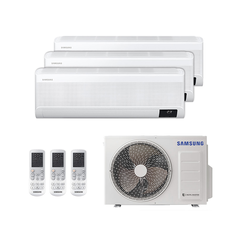 Ar Condicionado Multi Split Inverter Windfree Samsung 24.000 Btus (2x Evap 9.000 e 1 Evap 12.000) Quente/frio 220V Monofásico