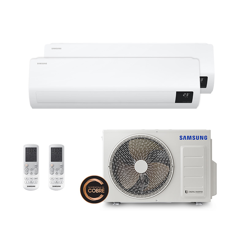 Ar Condicionado Multi Split Bi Inverter Samsung 18.000 Btus (2x Evap 9.000) Quente/frio 220V Monofásico - OUTLET