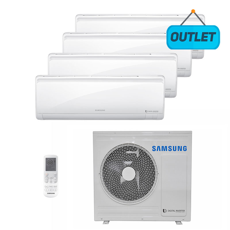 Ar Condicionado Multi Split Quadri Inverter Samsung 28.000 Btus (3x Evap 9.000 e 1 Evap 18.000) Quente/frio 220V Monofasico - OUTLET