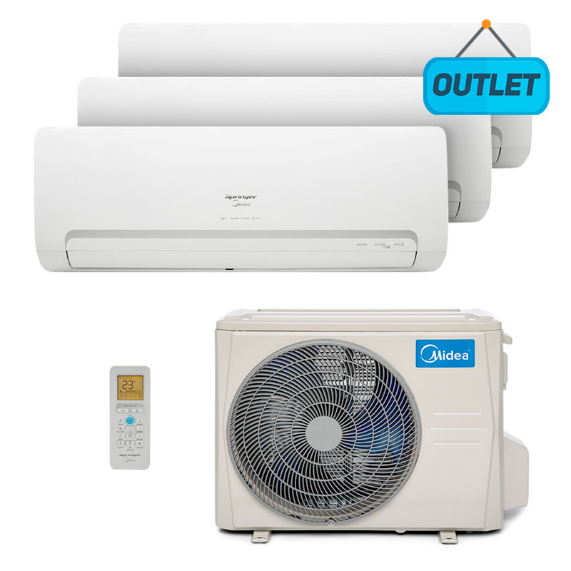 Ar Condicionado Multi Tri Split Inverter Springer Midea 1x9000+2x12000 Btus Quente/frio 220V Monofasico 38MBTA27M5 - OUTLET