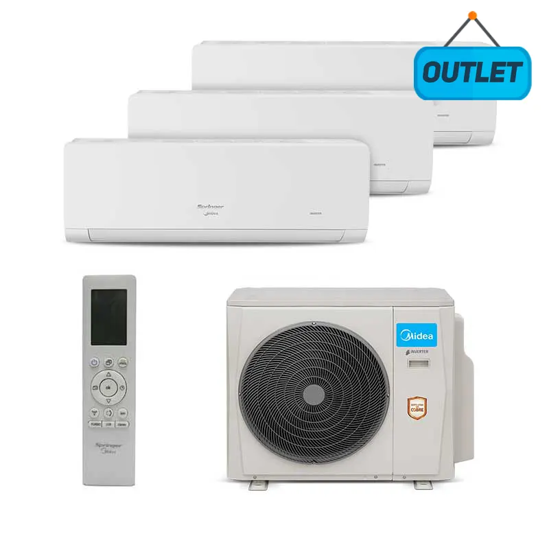 Ar Condicionado Multi Tri Split Inverter Springer Midea 3x9000 Btus Hw Quente/Frio 220V 38MBTA27M5 - OUTLET Ar Condicionado Multi Tri Split Inverter Springer Midea 3x9000 Btus Hw Quente/Frio 220V 38MBTA27M5 - OUTLET